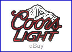 28 x 22 COORS LIGHT BEER White Mountains NEON LED Sign BAR GARAGE MANCAVE