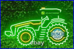 30 John Deere Farm Tractor Busch Light Beer LED Neon Light Lamp Sign