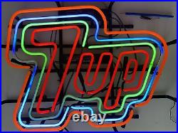 7UP Drink Soda 20x16 Neon Light Sign Lamp Beer Man Cave Gift Real Glass Decor