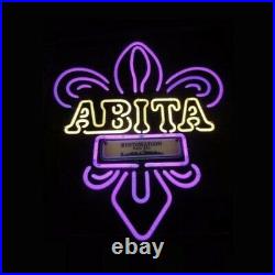 Abita Beer Purple Haze Neon Light Sign 17x14 Man Cave Real Glass Bar