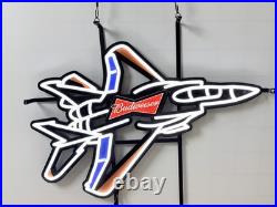 Airplane Plane Fighter Jet Beer Vivid LED Neon Sign Light Lamp With Dimmer 24