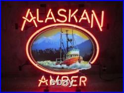 Alaskan Amber Brewing Beer 20x16 Neon Light Sign Lamp Bar Pub Glass Wall Decor