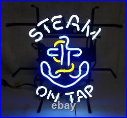 Anchor Steam On Tap Beer 17x14 Neon Light Sign Lamp Bar Wall Decor Handmade