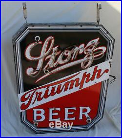 Antique Porcelain Neon Advertising Sign Storz Triumph (Gold Crest) Beer Omaha NE