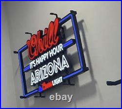 Arizona Chill Beer Happy Hour 24 Vivid LED Neon Sign Light Lamp With Dimmer