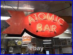 Atomic Bar Neon Sign, Gas And Oil, Beer, Chevrolet And Ford