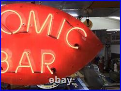 Atomic Bar Neon Sign, Gas And Oil, Beer, Chevrolet And Ford