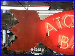 Atomic Bar Neon Sign, Gas And Oil, Beer, Chevrolet And Ford