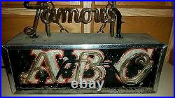 Aztec Brewing Company Neon Famous ABC 1930's, Original Rare Beer Sign