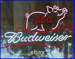 BBQ Barbecue Pig Grill Open Beer 17x14 Neon Light Sign Lamp Bar Display Decor