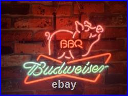 BBQ Pig Grill Open Barbecue Beer 17x14 Neon Light Sign Lamp Wall Decor Bar