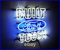 BUILT TOUGH FORD Neon Sign Sport Racing Club Pub Light Auto Shop VIntage Beer