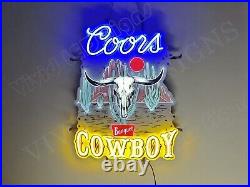 Banquet Rodeo Beer Cowboy 24x19 Vivid LED Neon Sign Light Lamp Dimmer VM