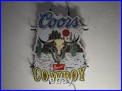 Banquet Rodeo Beer Cowboy 24x19 Vivid LED Neon Sign Light Lamp Dimmer VM