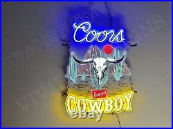 Banquet Rodeo Beer Cowboy 24x19 Vivid LED Neon Sign Light Lamp Dimmer VM