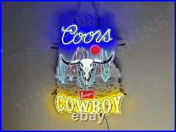 Banquet Rodeo Beer Cowboy 24x19 Vivid LED Neon Sign Light Lamp Dimmer VM