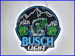 Bass Fish Fishing Mountain Beer 2D LED 16x16 Neon Sign Light Lamp Wall Decor