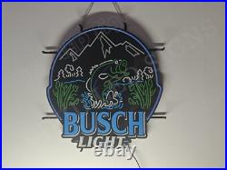 Bass Fish Fishing Mountains Beer 26x25 Vivid LED Neon Sign Light With Dimmer