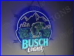 Bass Fish Fishing Mountains Beer 26x25 Vivid LED Neon Sign Light With Dimmer