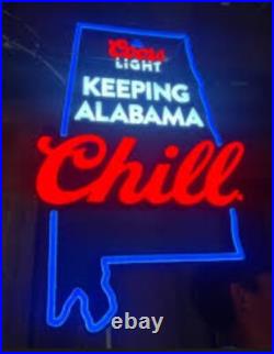Beer Mountain Keeping Alabama State Chill Vivid LED Neon Sign Light Dimmer VL