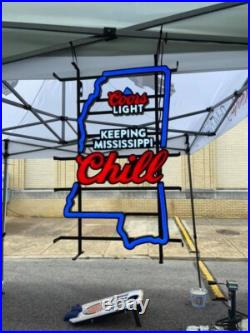 Beer Mountain Keeping Mississippi State Chill 24 LED Neon Sign Light Dimmer VL Beer Mountain Keeping Mississippi State Chill 24 LED Neon Sign Light Dimmer VL