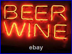 Beer Wine Open 20x16 Neon Light Sign Lamp Garage Bar Club With Dimmer