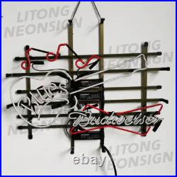 Blues Beer Neon Sign Beer Bar Music Pub Restaurant Glass Wall Decor Gift 24x20