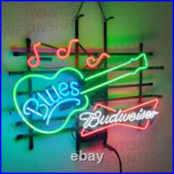 Blues Beer Neon Sign Beer Bar Music Pub Restaurant Wall Decor Gift Hanging 24x20
