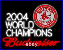 Boston Red Sox 2004 World Champions Beer 20x16 Neon Sign Lamp Light Bar NM