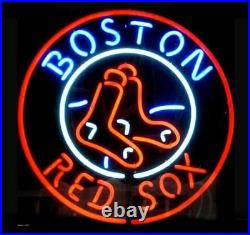 Boston Red Sox Neon Light Sign 17x14 Lamp Beer Bar Pub Real Glass Decor