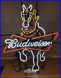 Bud Horse Neon Sign Light Beer Bar Pub Wall Decor Hanmdade Visual Artwork24x18