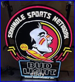 Bud Light Beer LED Neon Sign Florida State Seminoles