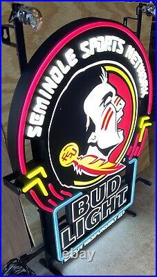 Bud Light Beer LED Neon Sign Florida State Seminoles
