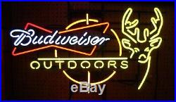 Bud Light Deer Outdoors Neon Sign For Store Beer Bar Pub Real Neon24X20K523