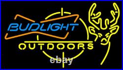 Bud Light Outdoors Deer Neon Sign 20x16 Lamp Bar Garage Gift Decor Beer SY
