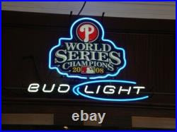 Bud Light Philadelphia Phillies 2008 Champions Beer 24x20 Neon Sign Bar ZM Bud Light Philadelphia Phillies 2008 Champions Beer 24x20 Neon Sign Bar ZM