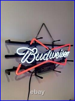 Budweiser Beer Lager REAL GLASS neon sign light 45cm Master Crafted