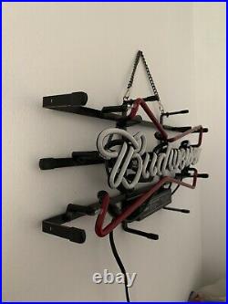 Budweiser Beer Lager REAL GLASS neon sign light 45cm Master Crafted