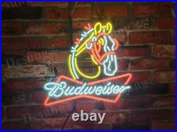 Budweiser Bowtie Clydesdale Horse 20x16 Neon Light Sign Beer Bar Lamp