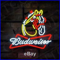 Budweiser Clydesdale Neon Sign Light Beer Bar Pub Wall Poster Room Decor19x15