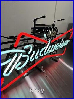 Budweiser Neon Sign Light Beer Bar Pub Wall Hanging Real Glass Tube Art 17x10