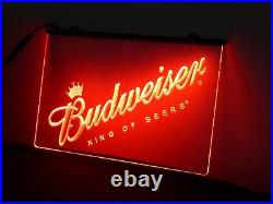 Budweiser RED 3D Printed UK Bar Pub Beer Mancave Neon Sign LED Light Plaque