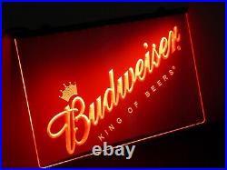Budweiser RED 3D Printed UK Bar Pub Beer Mancave Neon Sign LED Light Plaque