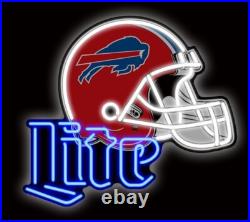 Buffalo Bills Helmet Lite 20x16 Neon Sign Bar Lamp Beer Light Wall Decor