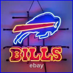 Buffalo Bills Man Cave Sports Bar 20x16 Neon Sign Light Lamp HD Vivid Printing