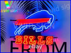 Buffalo Bills Man Cave Sports Bar 20x16 Neon Sign Light Lamp HD Vivid Printing