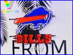 Buffalo Bills Man Cave Sports Bar 20x16 Neon Sign Light Lamp HD Vivid Printing