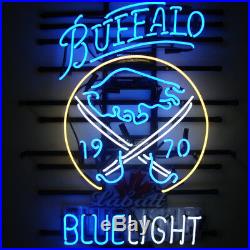 Buffalo Blue Neon Sign Light Beer Bar Pub Wall Decor Party Visual Artwork24x20