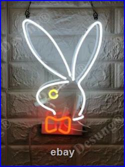 Bunny Rabbit Neon Light Sign Lamp Beer Pub Acrylic 17 Real Glass Handmade