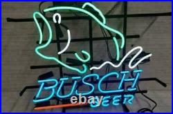 Busch Beer Bass Fish Beer Real Neon Sign Bar Light Home Wall Decor Gift
